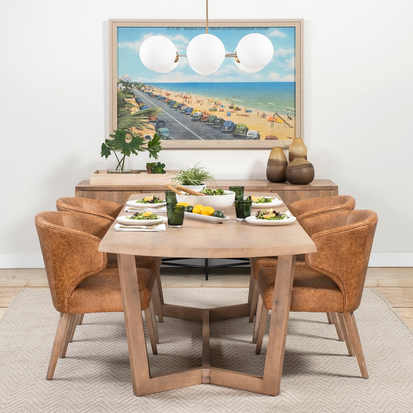 Denver Rectangular Brown Solid Wood Top and Base Dining Table for a Timeless and Stylish Dining Experience