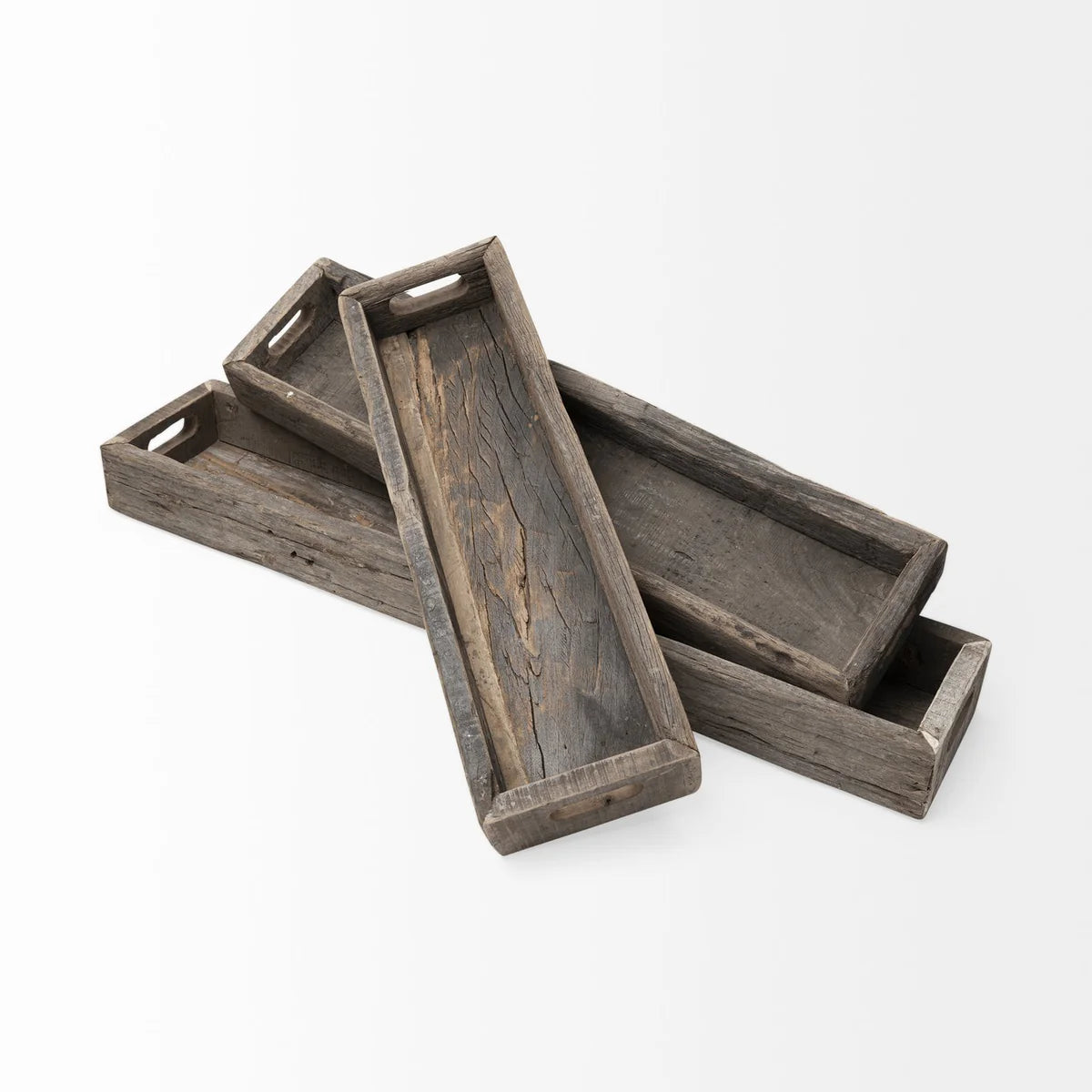 Vernon Small 24L x 7W Brown Reclaimed Wood Tray β Eco-Friendly, Rustic Charm for Stylish Decor