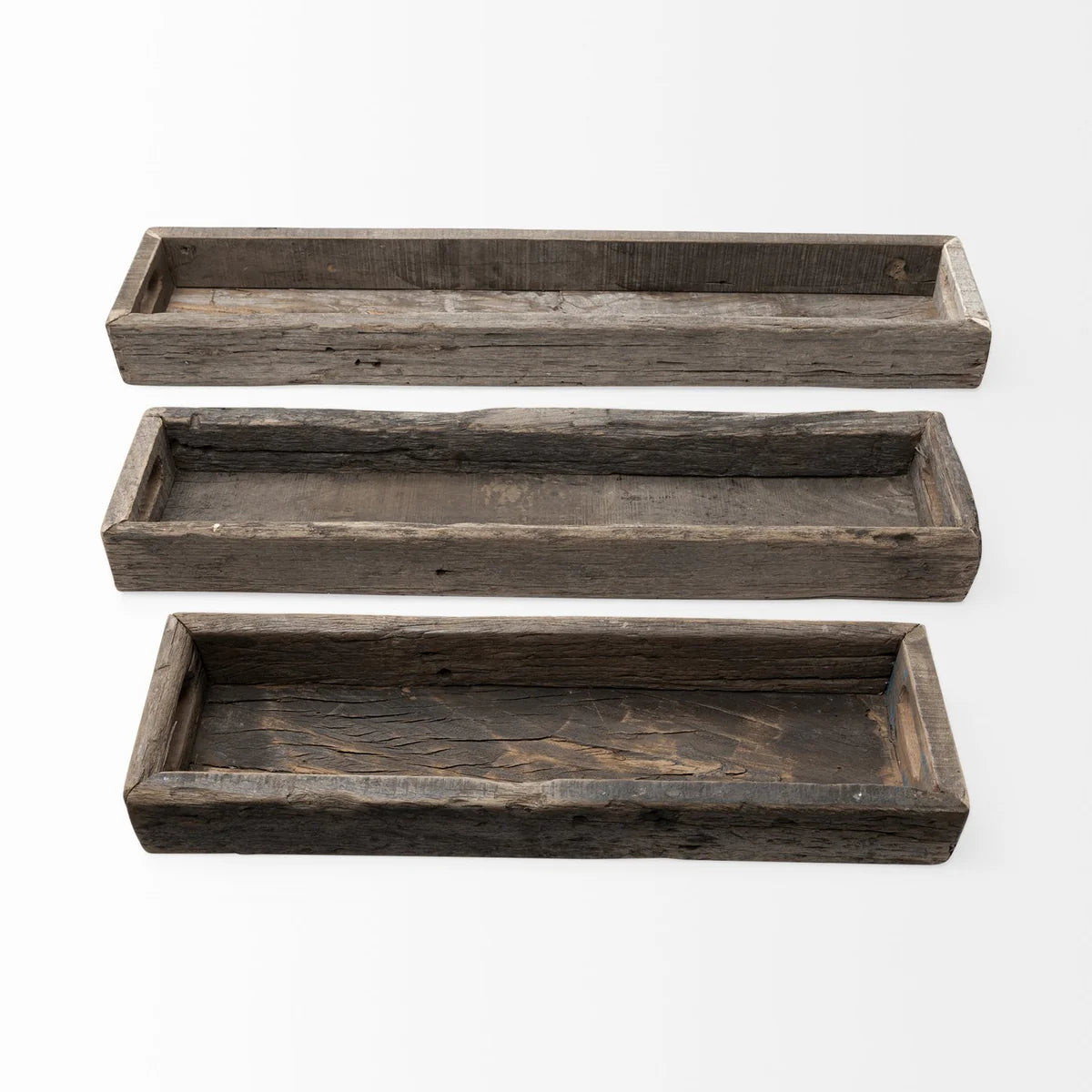 Vernon Small 24L x 7W Brown Reclaimed Wood Tray β Eco-Friendly, Rustic Charm for Stylish Decor