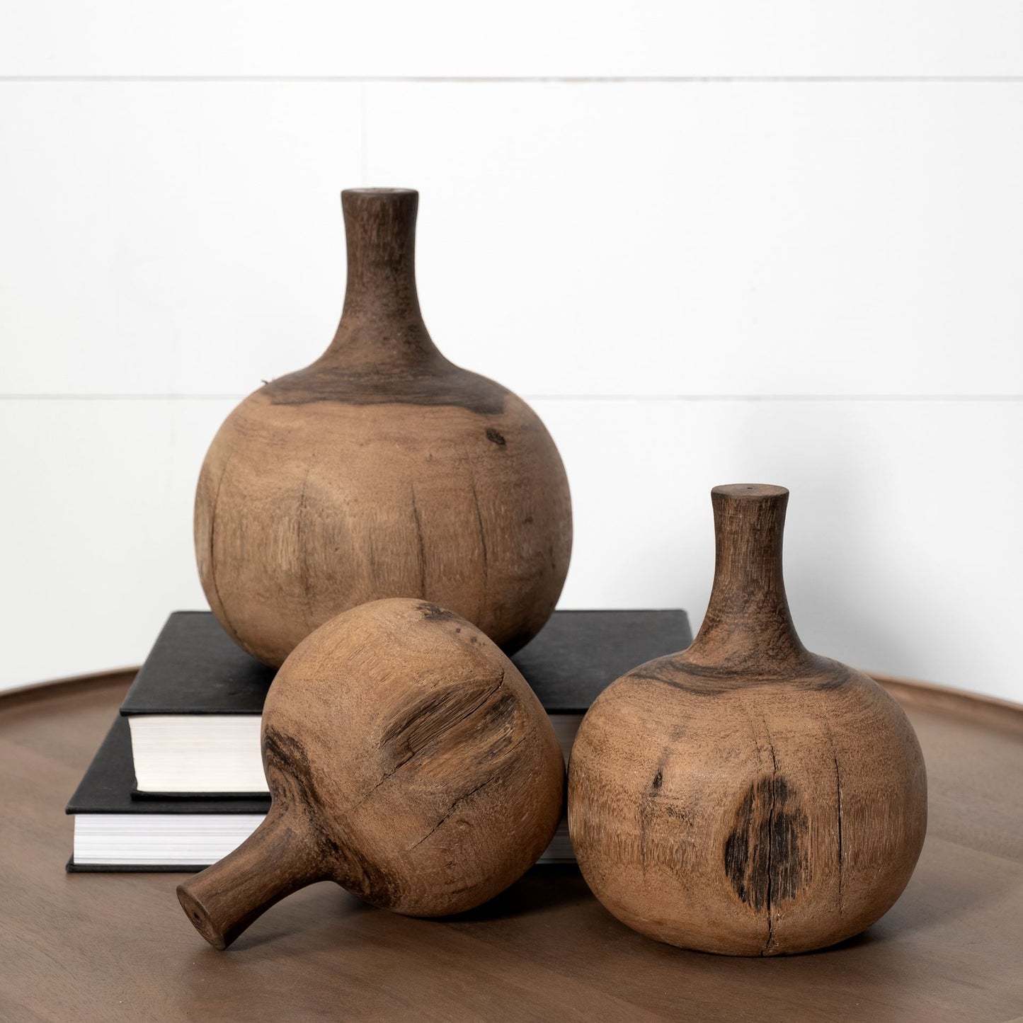 Afra Small Solid Wood Vase - Elegant Decorative Object for Stylish Home Décor & Unique Gifts