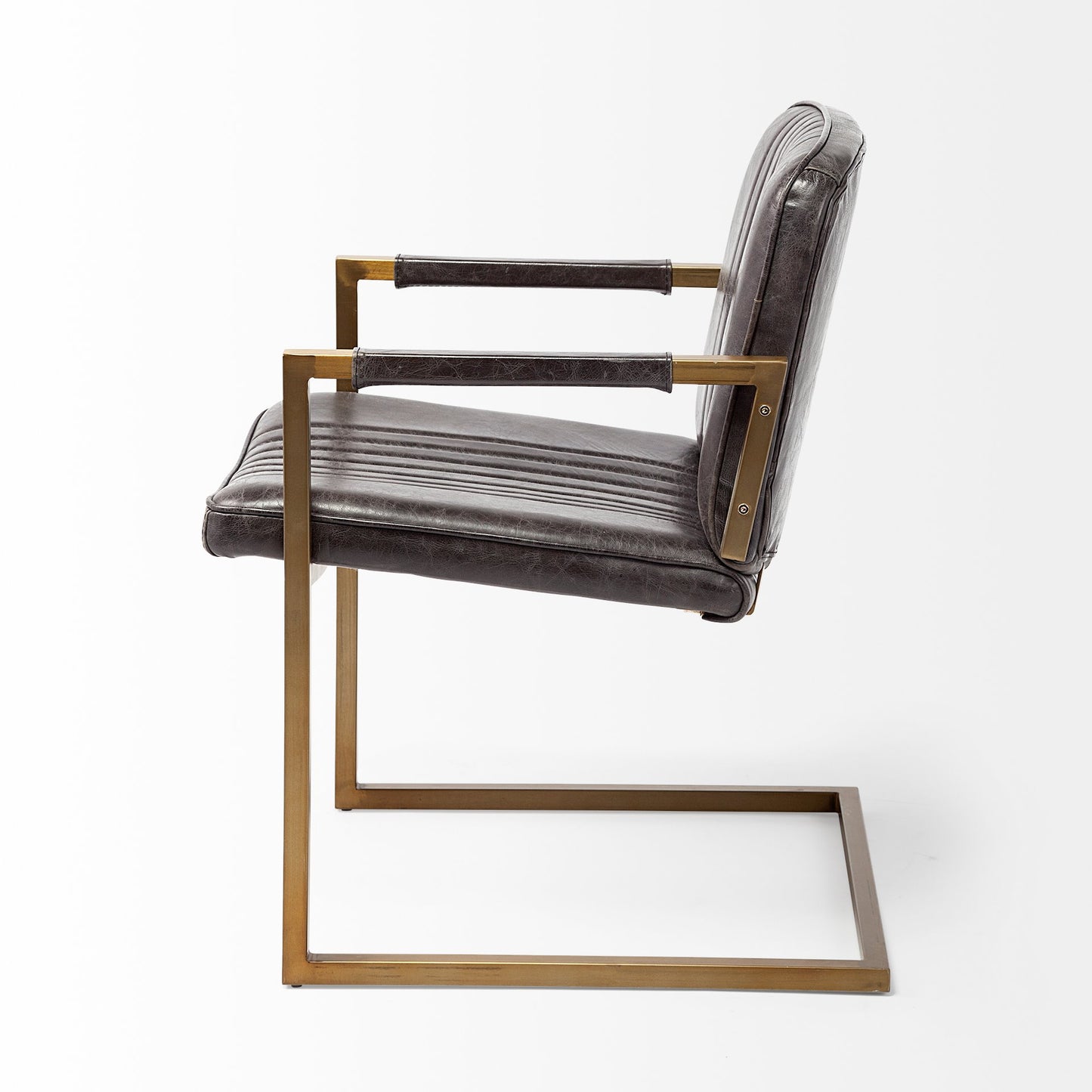 Horner Black Leather Seat with Metal Frame Dining Chair - Modern and Durable Dining Seating