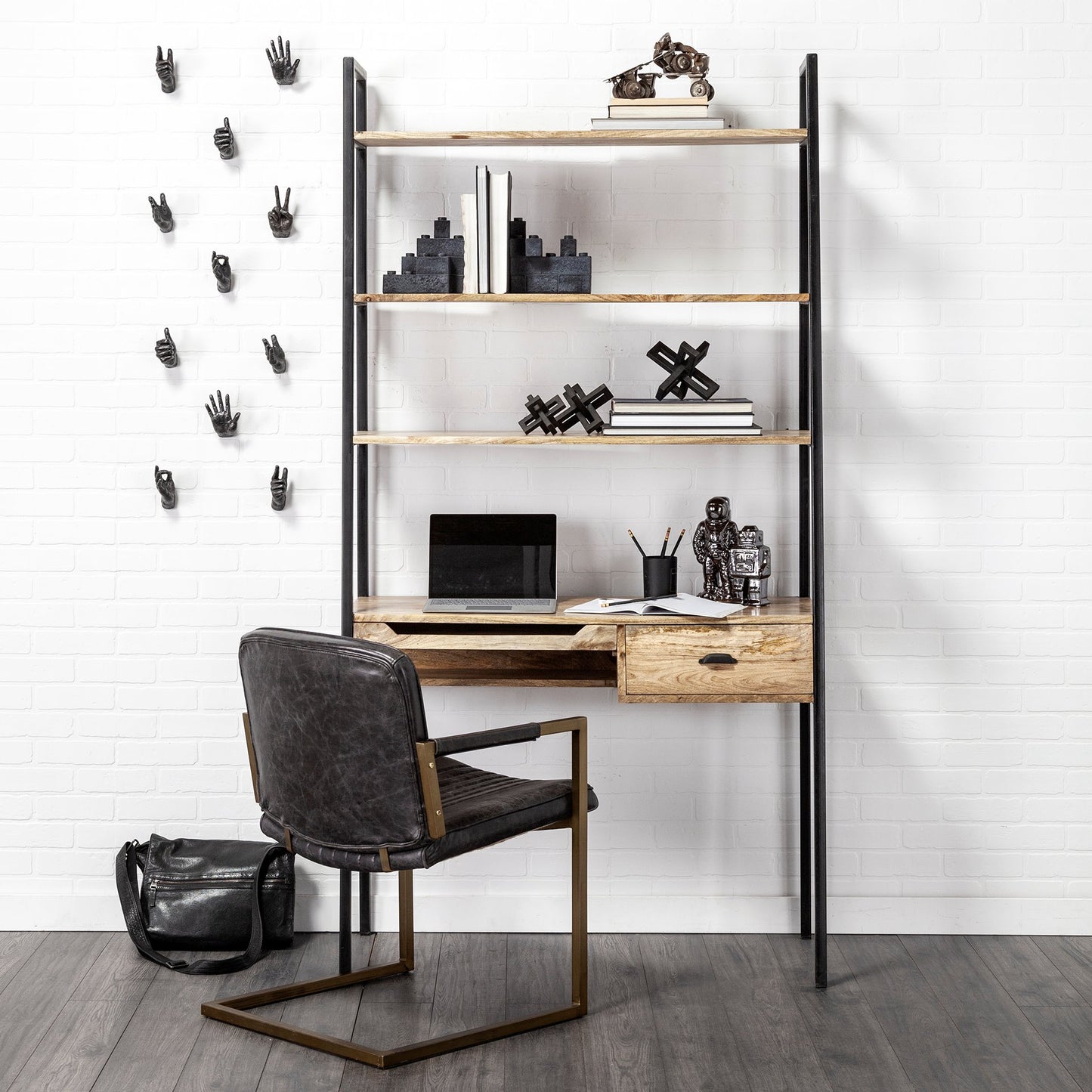 Horner Black Leather Seat with Metal Frame Dining Chair - Modern and Durable Dining Seating