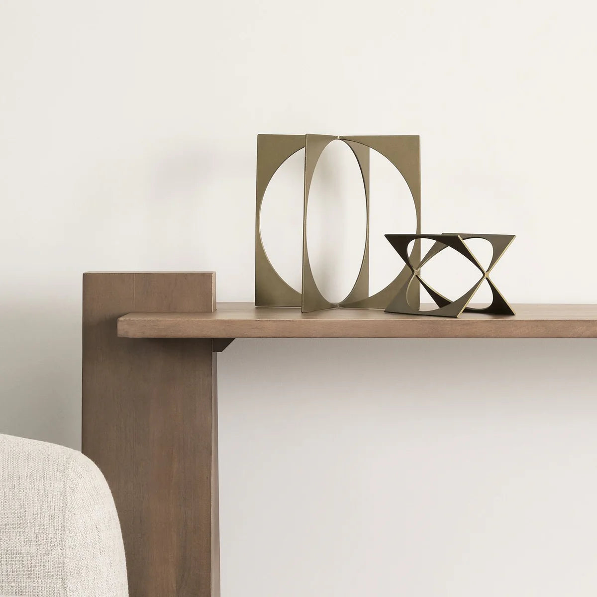 Lima II Large 10L x 10W Antiqued Gold Geometric Decorative Object for Elegant Home Décor