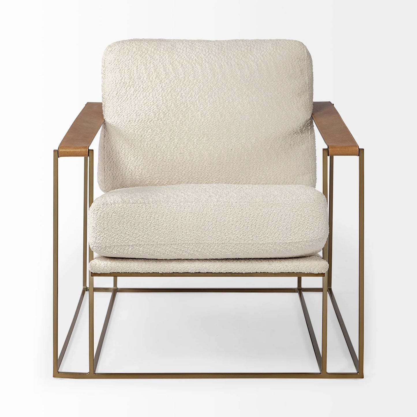 Watson Accent Chair – Luxurious Black Leather Upholstery with an Elegant Gold Metal Frame for Modern Living Spaces