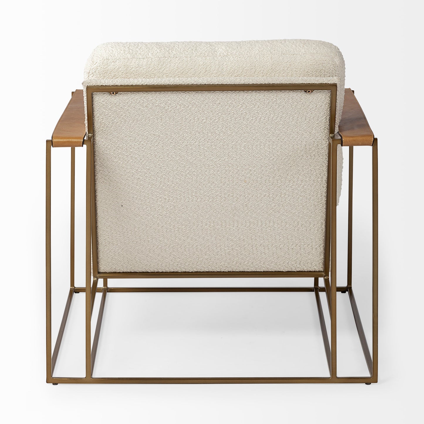 Watson Cream Fabric Wrap with Gold Metal Frame Accent Chair - Elegant and Contemporary Seating Option