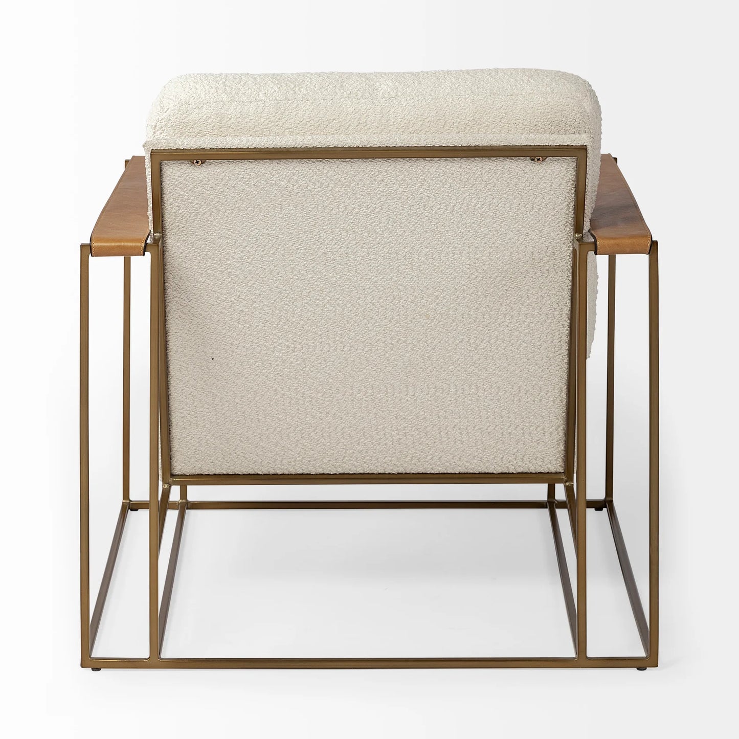 Watson Accent Chair – Luxurious Black Leather Upholstery with an Elegant Gold Metal Frame for Modern Living Spaces