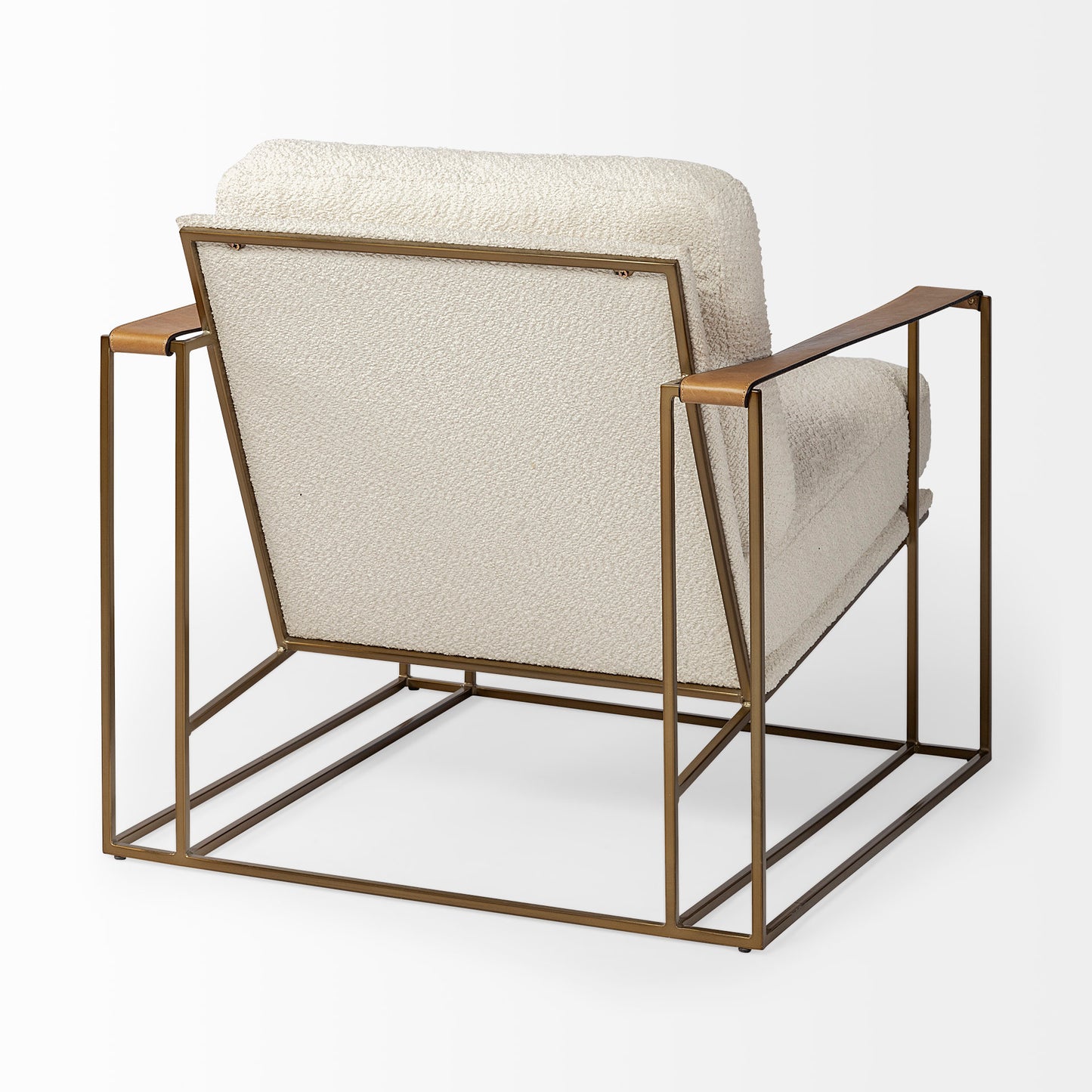 Watson Cream Fabric Wrap with Gold Metal Frame Accent Chair - Elegant and Contemporary Seating Option
