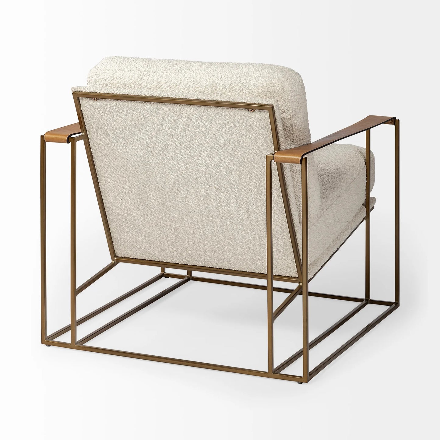 Watson Accent Chair – Luxurious Black Leather Upholstery with an Elegant Gold Metal Frame for Modern Living Spaces