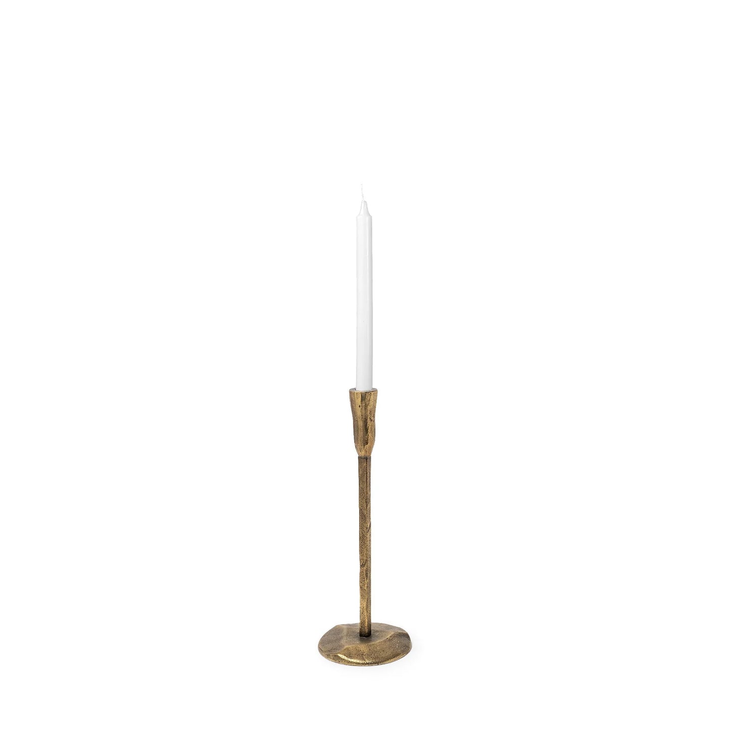 Levit Small Antique Gold Table Candle Holder – Elegant 14” Height for Stunning Home Décor Accent
