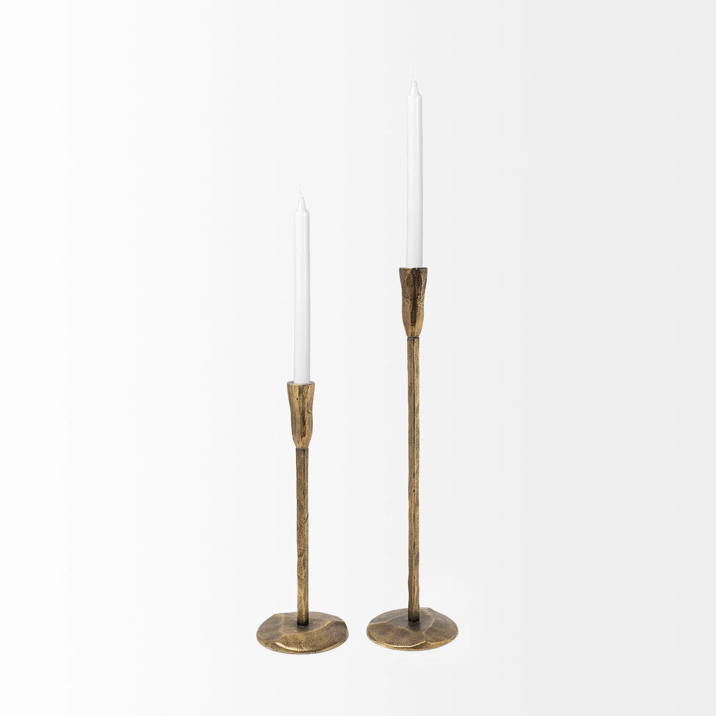 Levit Small Antique Gold Table Candle Holder – Elegant 14” Height for Stunning Home Décor Accent