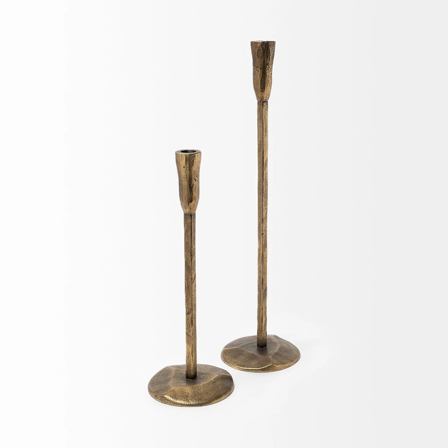 Levit Small Antique Gold Table Candle Holder – Elegant 14” Height for Stunning Home Décor Accent