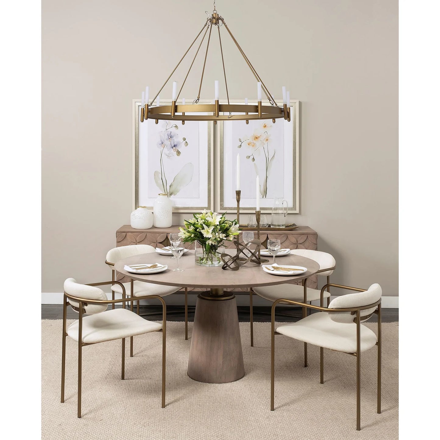 Levit Small Antique Gold Table Candle Holder – Elegant 14” Height for Stunning Home Décor Accent