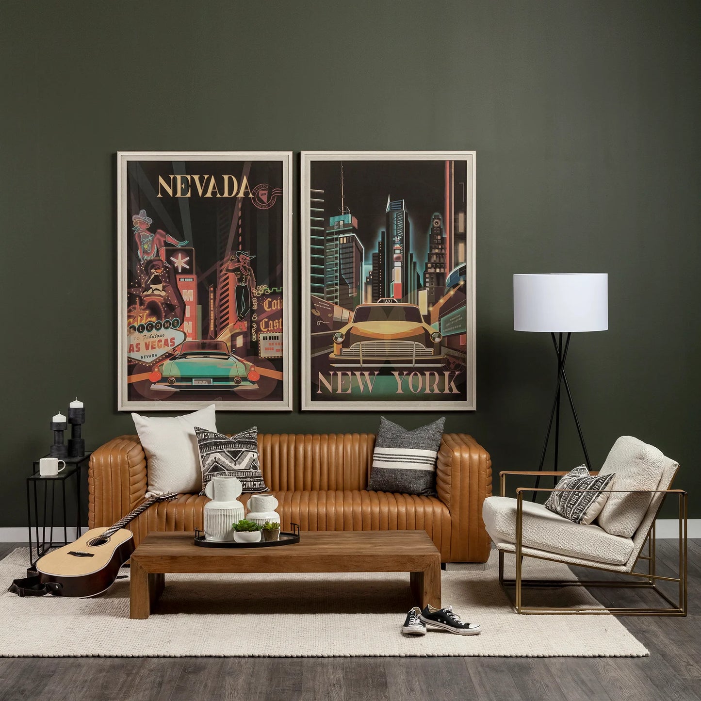 Watson Accent Chair – Luxurious Black Leather Upholstery with an Elegant Gold Metal Frame for Modern Living Spaces