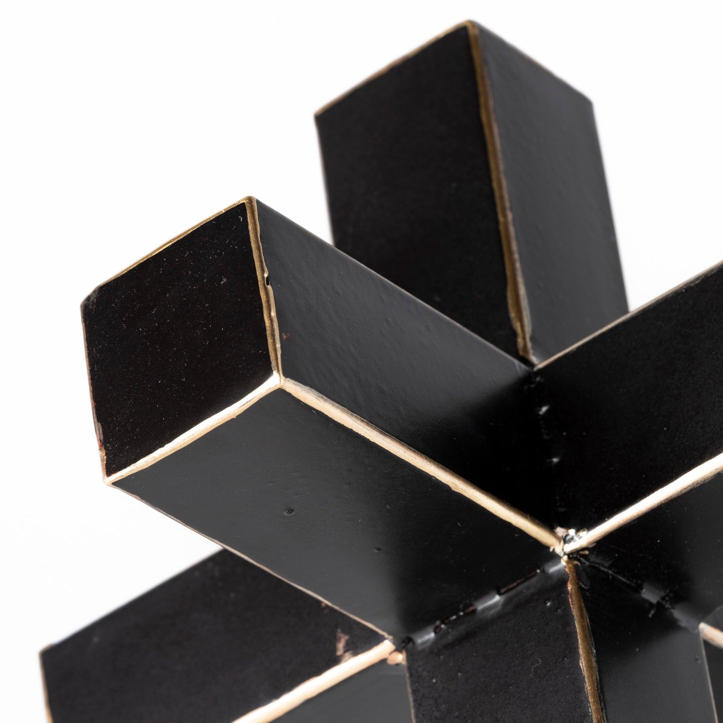 Abel Geometric Decorative Object β Matte Black & Gold Accent for Modern Home Decor & Styling