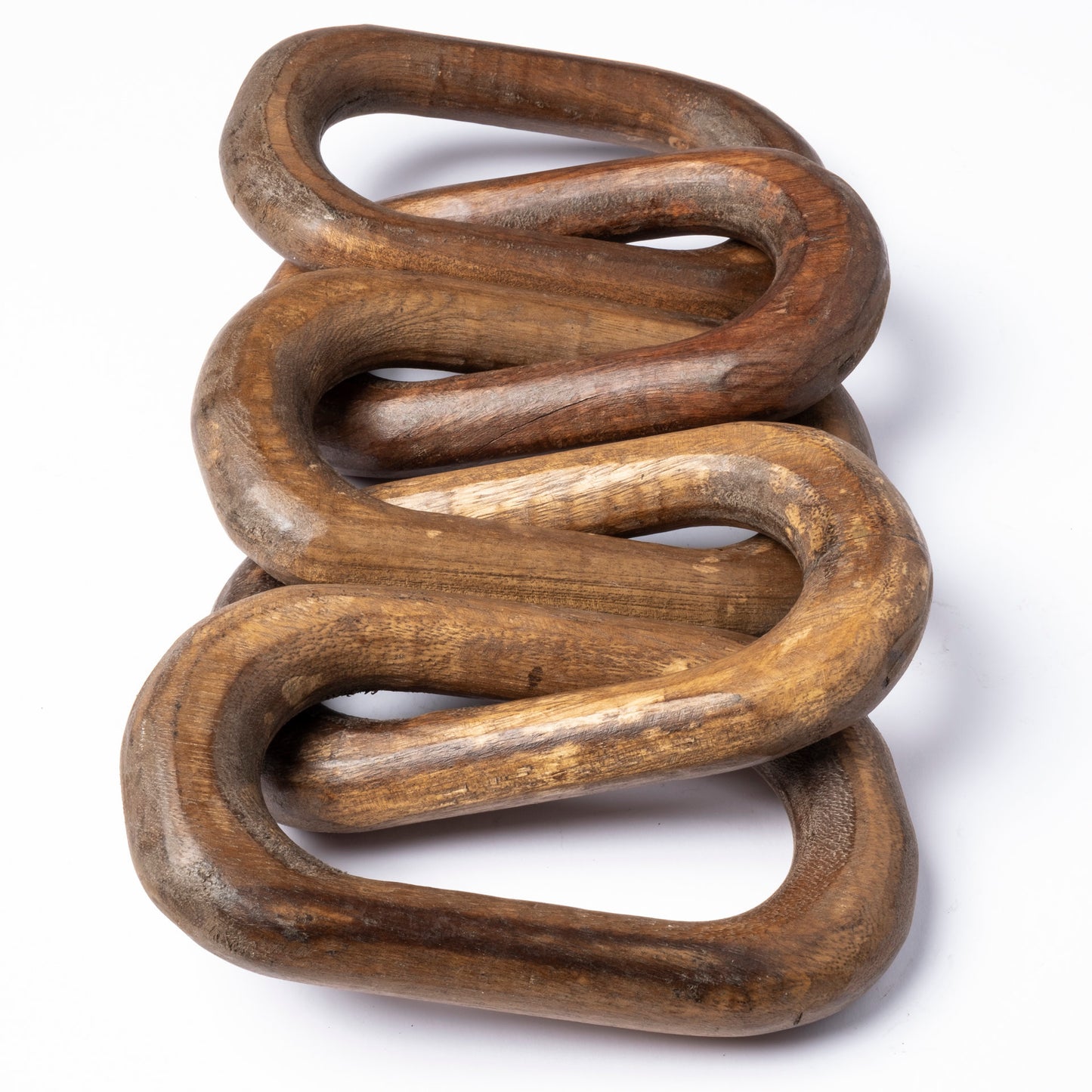 Alix Handcrafted 5-Link Wooden Chain - Elegant Mango Wood Design for Unique Home Decor Accent