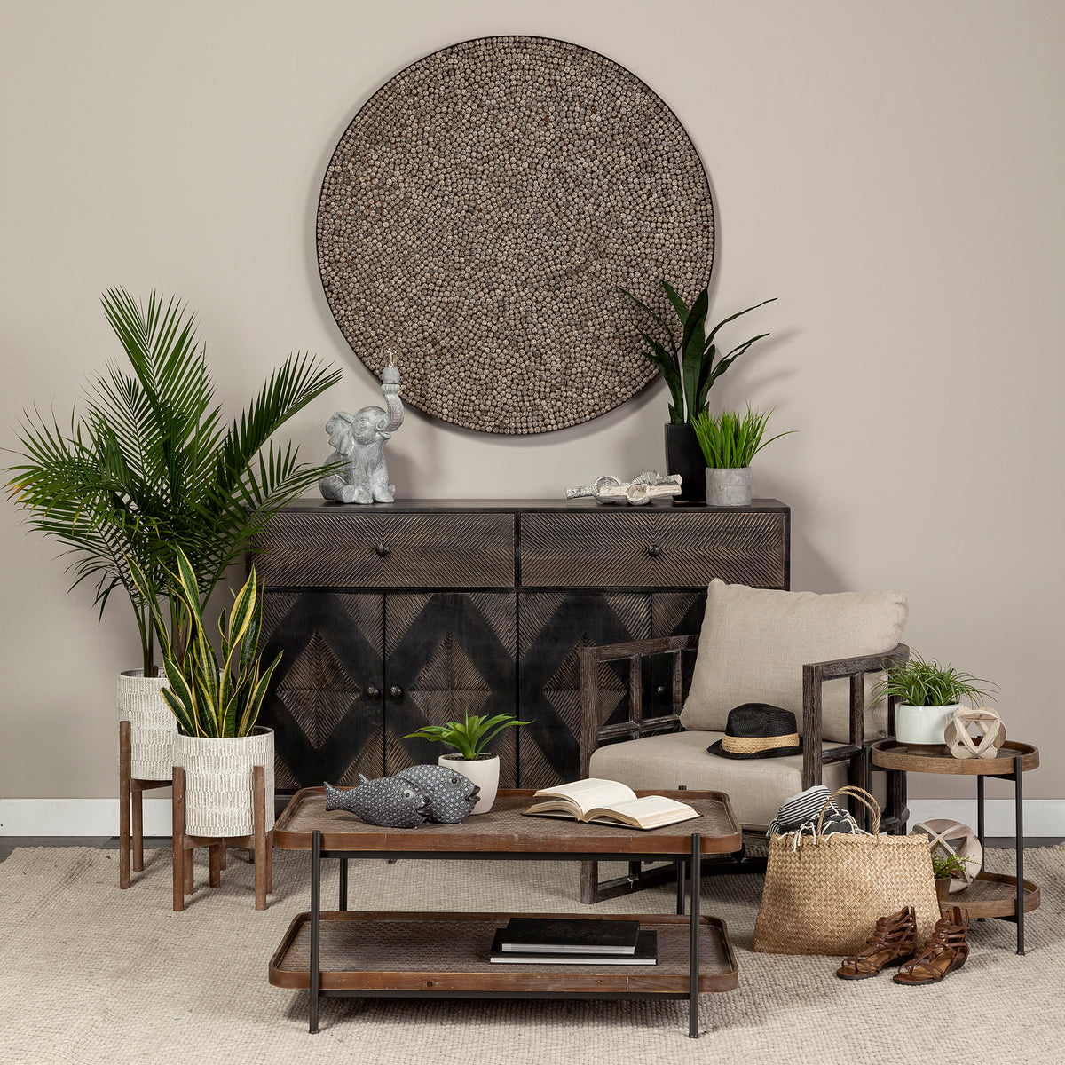 Skylar Cream Fabric Covered Cushioned Demi-Lune Wooden Frame Accent Chair