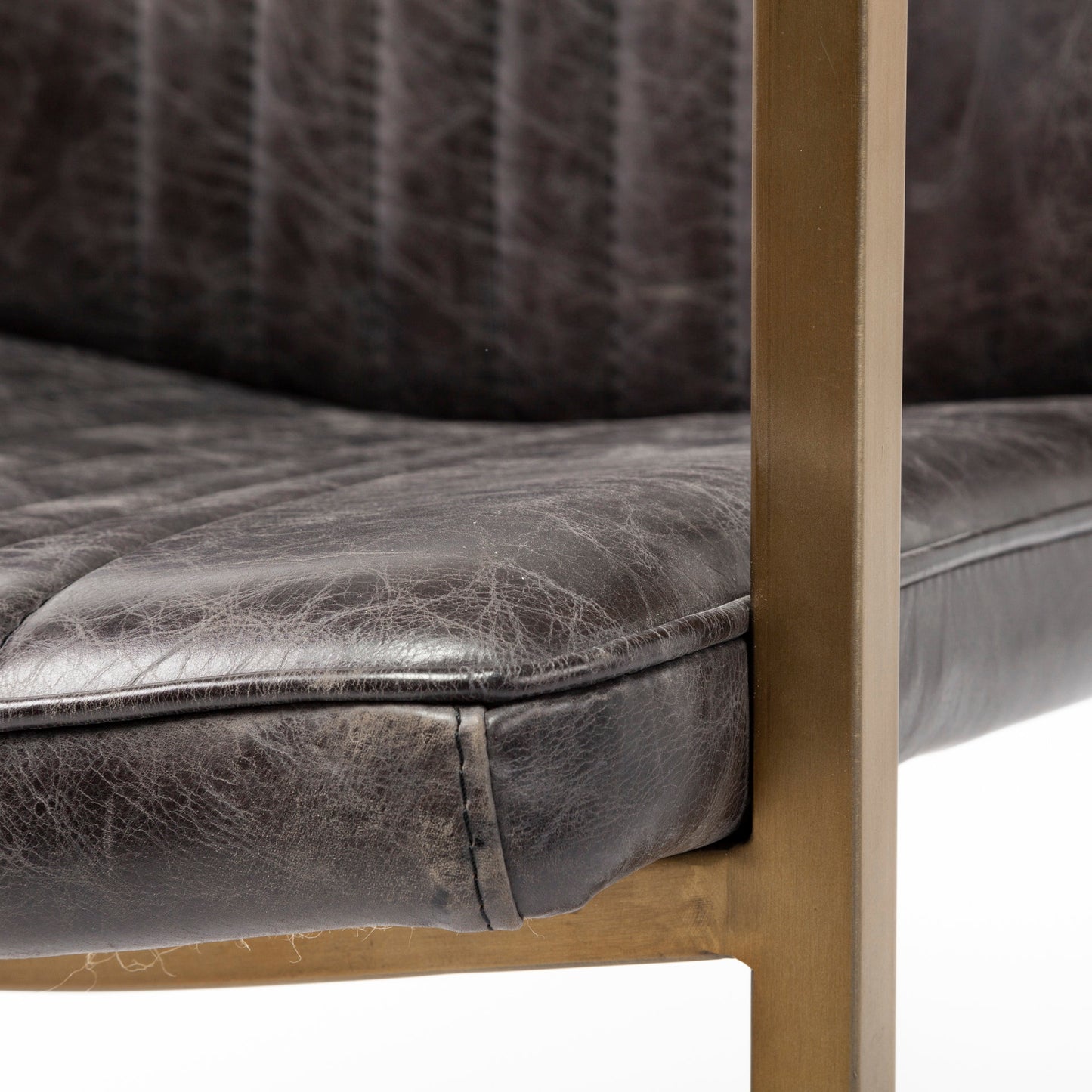 Horner Black Leather Seat with Metal Frame Dining Chair - Modern and Durable Dining Seating