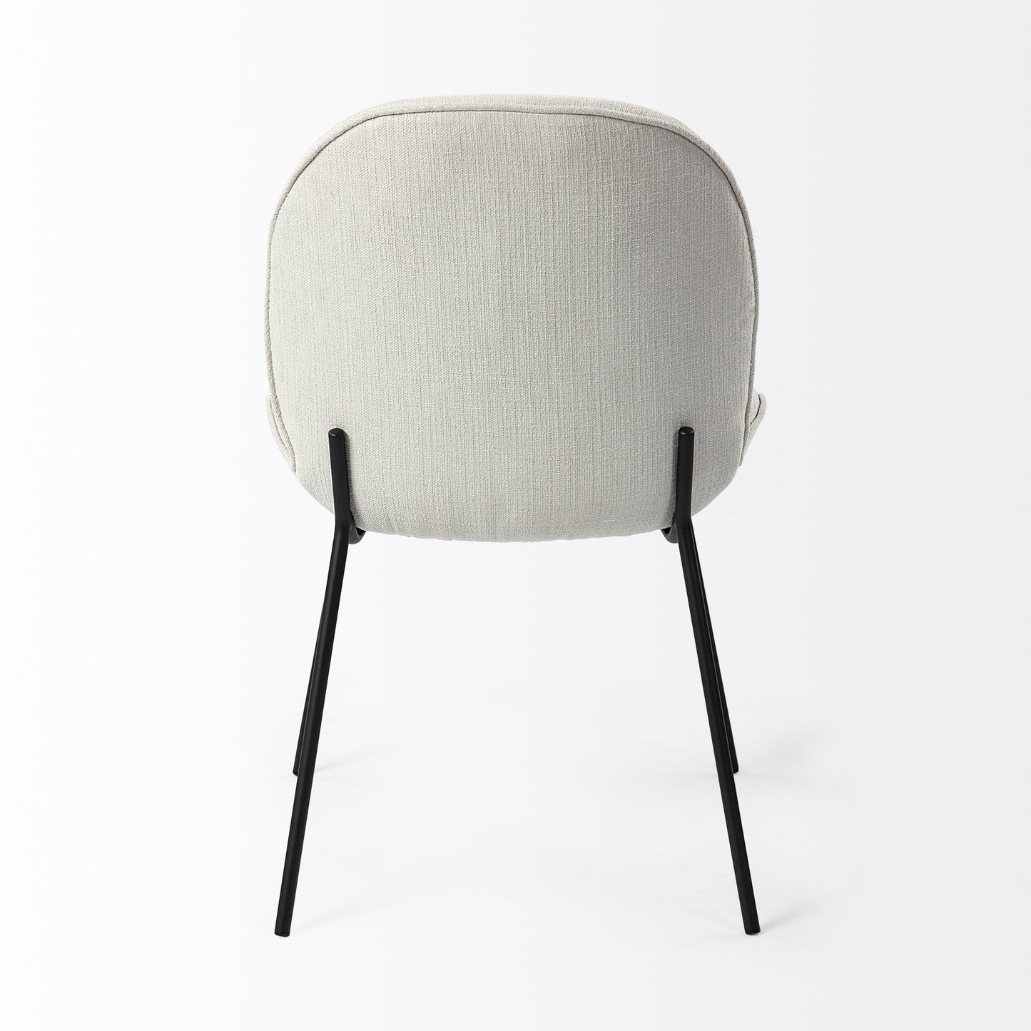 Inala White Fabric Seat with Black Metal Frame Dining Chair - Set of 2, Stylish and Comfortable Seating