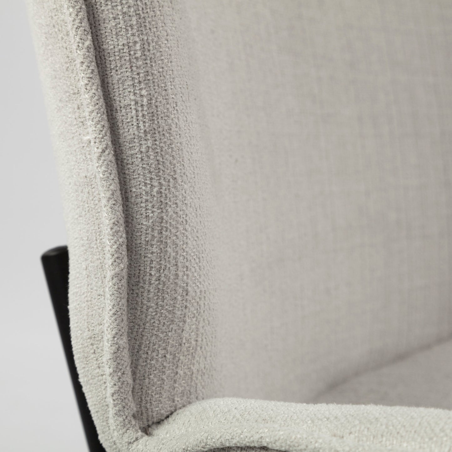 Inala White Fabric Seat with Black Metal Frame Dining Chair - Set of 2, Stylish and Comfortable Seating
