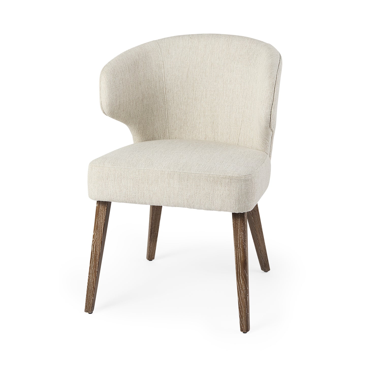 Niles Navy Fabric Seat with Dark Brown Wooden Legs Wingback Dining Chair - Stylish and Comfortable Seating