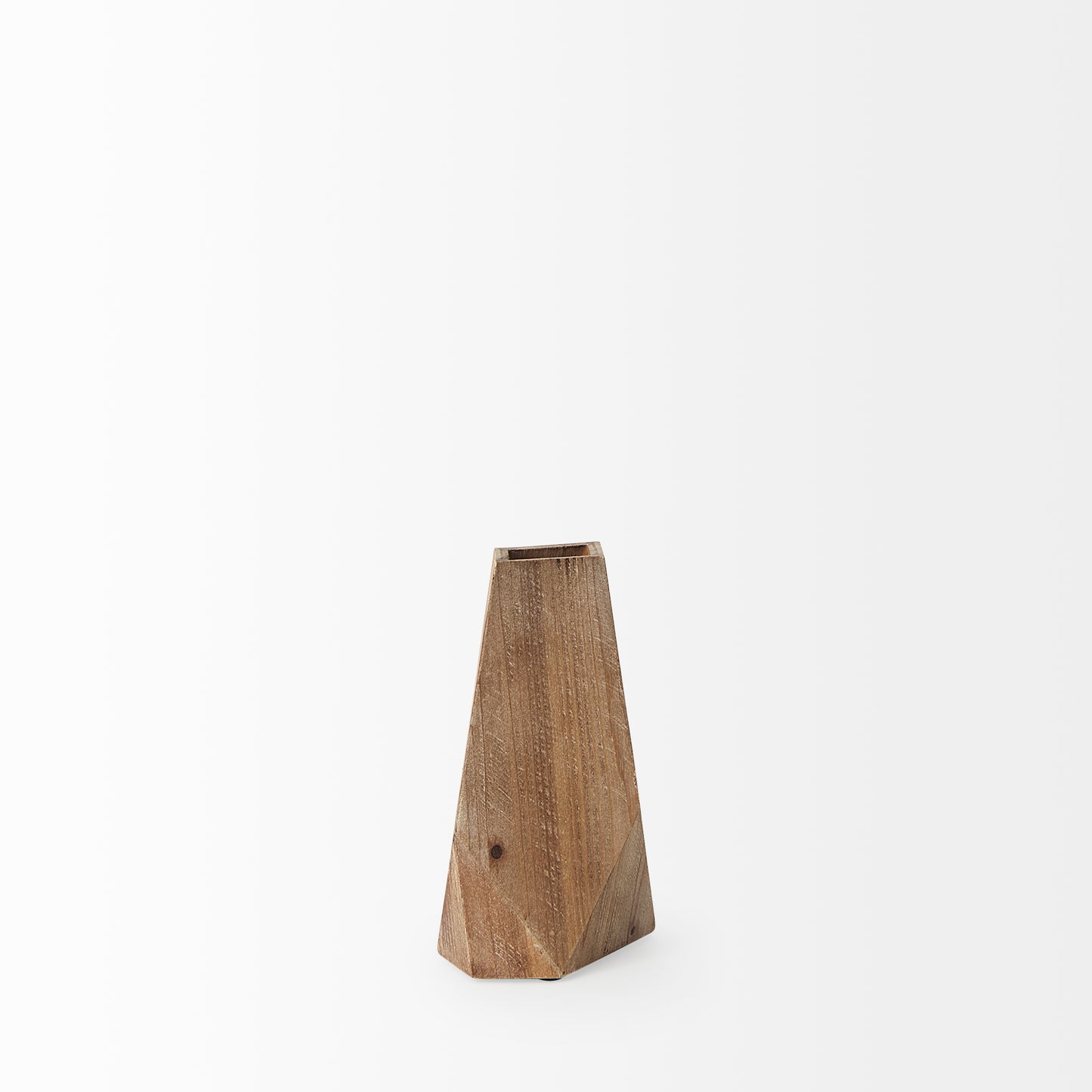Allen Natural Brown Wood Oval Vase – Unique Tapered Design Perfect for Stylish Home Décor Grouping