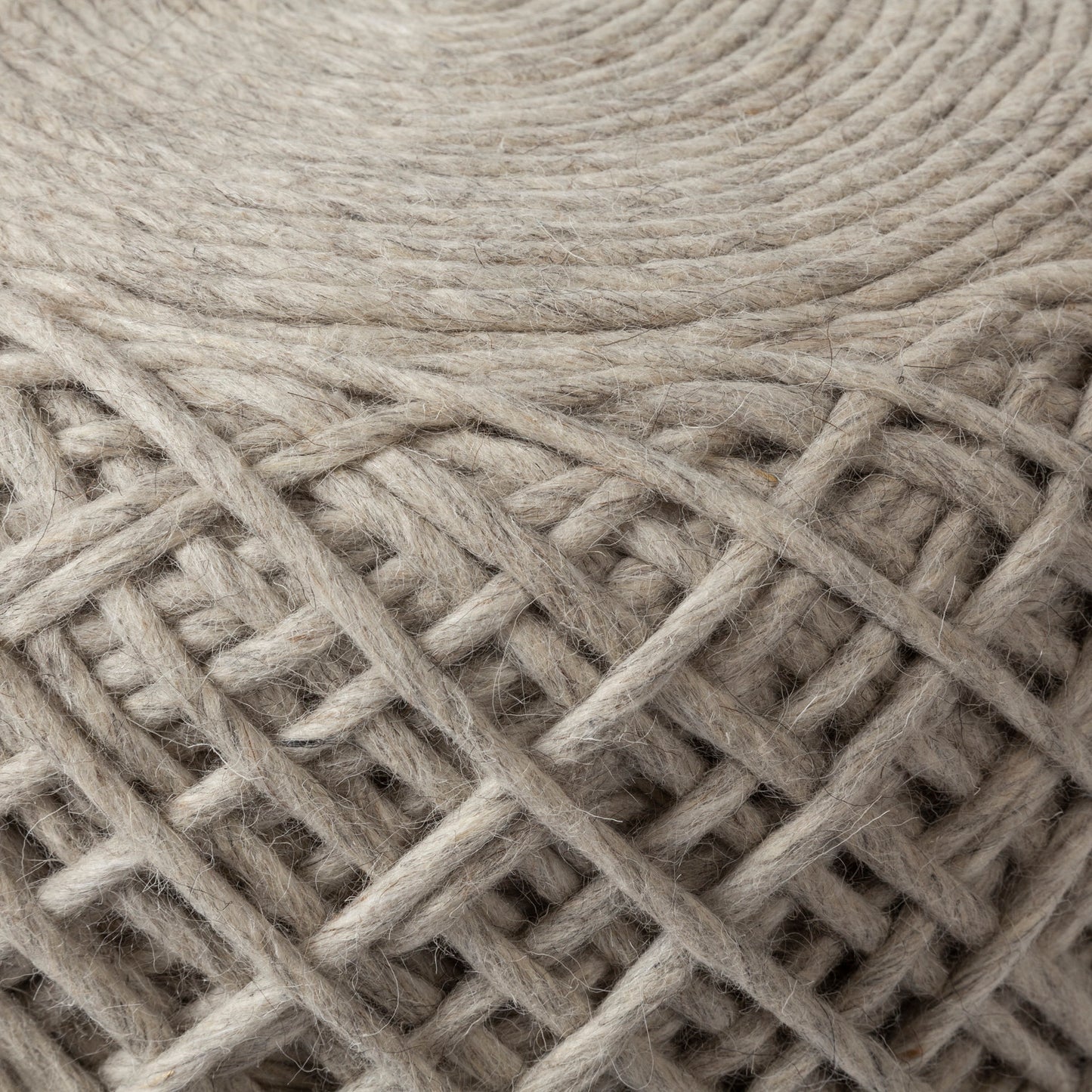 Allium Handwoven Wool Pouf - Stylish Diamond Weave Design for Chic Home Decor Accents