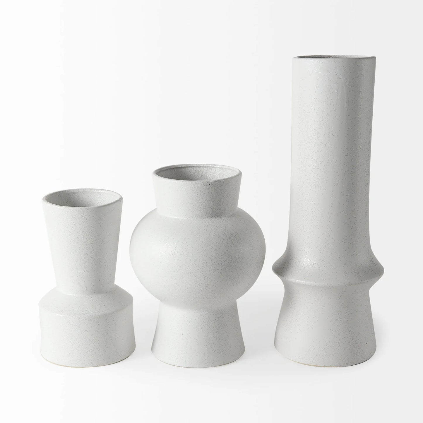 Laforge 9.4H Elegant Small White Ceramic Vase – Perfect for Fresh Flowers and Modern Décor Accents