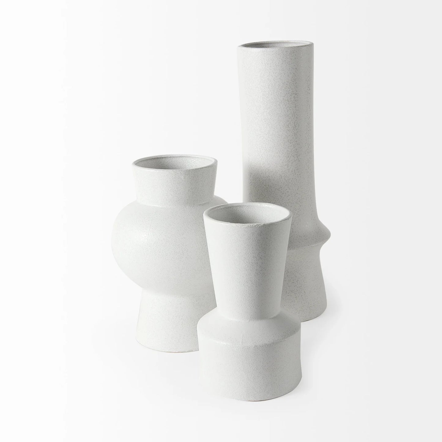 Laforge 9.4H Elegant Small White Ceramic Vase – Perfect for Fresh Flowers and Modern Décor Accents
