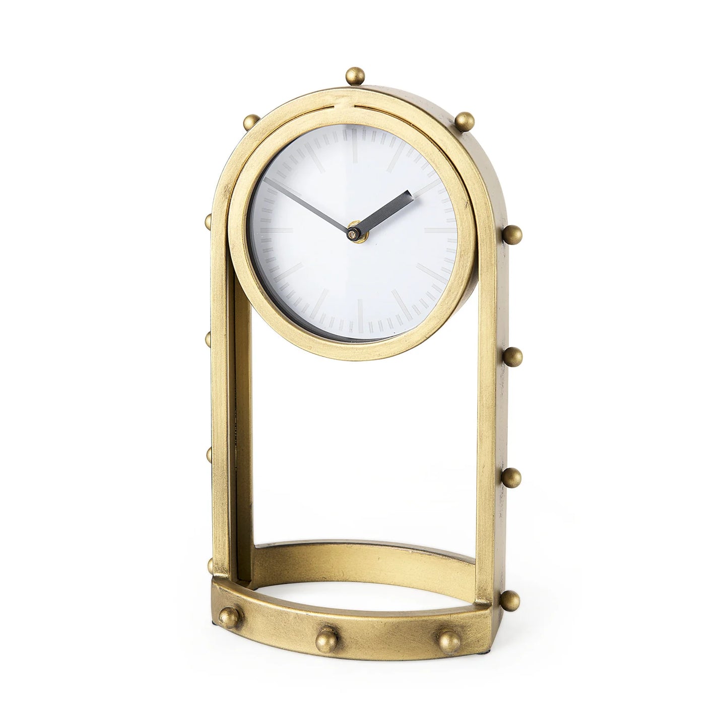 Marian Gold Studded Table Clock - Elegant and Timeless Accent Piece for Any Space