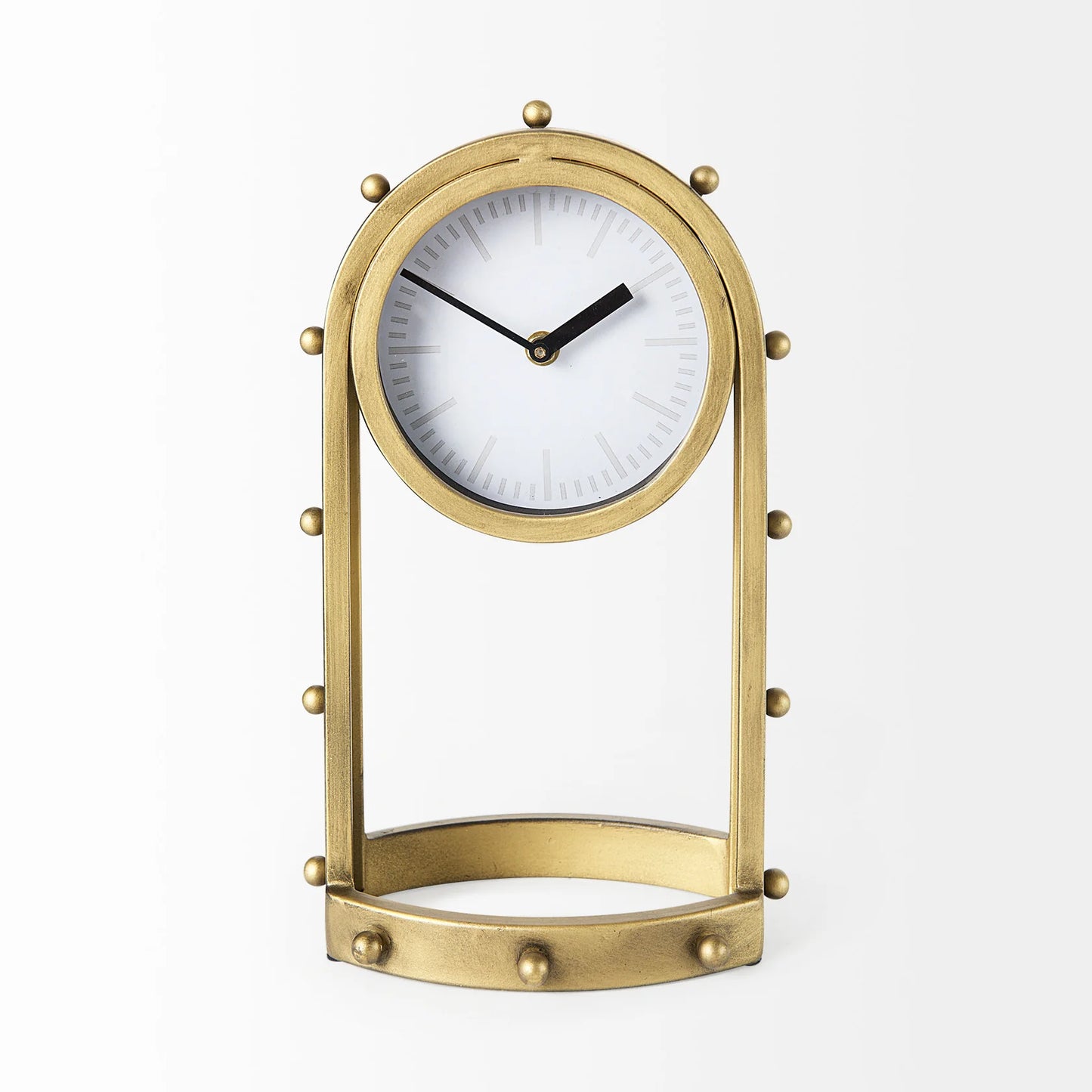 Marian Gold Studded Table Clock - Elegant and Timeless Accent Piece for Any Space