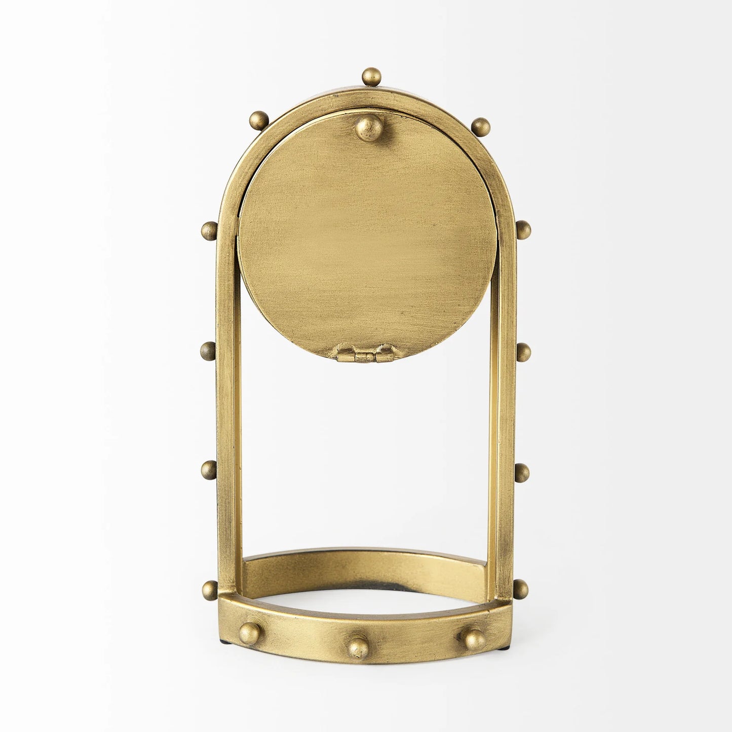 Marian Gold Studded Table Clock - Elegant and Timeless Accent Piece for Any Space