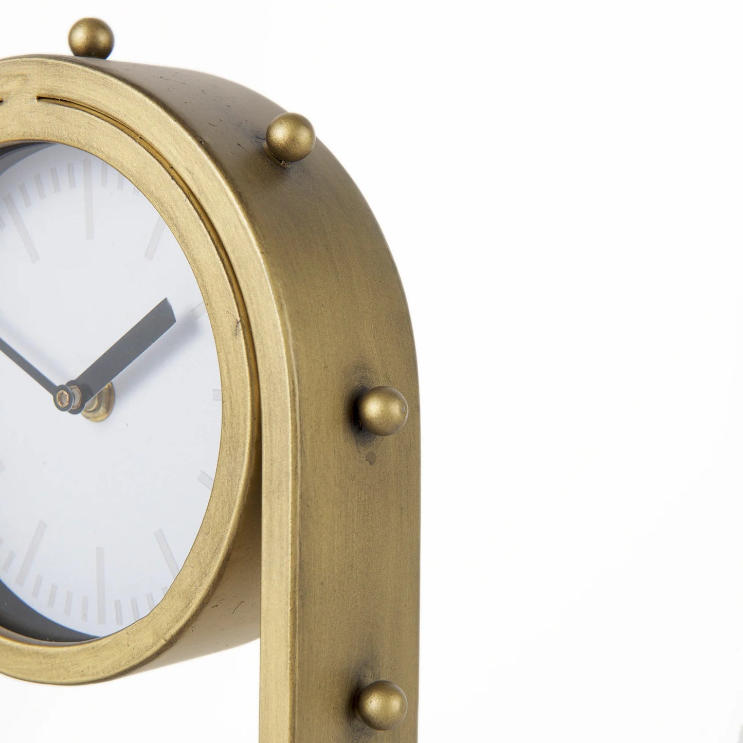 Marian Gold Studded Table Clock - Elegant and Timeless Accent Piece for Any Space