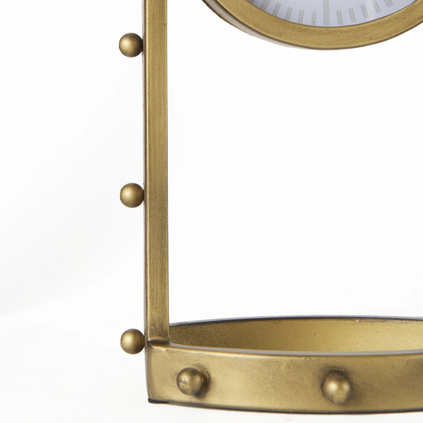 Marian Gold Studded Table Clock - Elegant and Timeless Accent Piece for Any Space