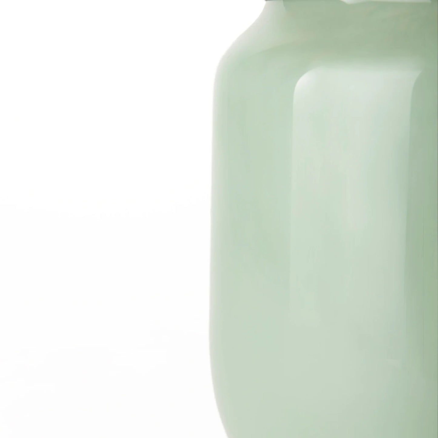 Minty Medium Mint Green Glass Vase with Elegant Matte Gold Metal Neck Cuff - Stylish Home Decor