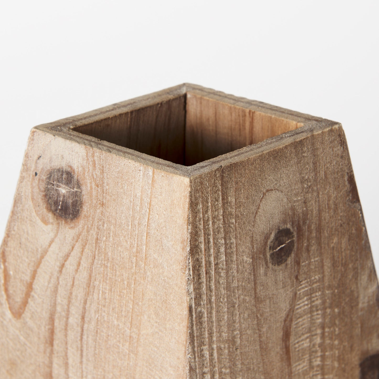 Allen Natural Brown Wood Oval Vase – Unique Tapered Design Perfect for Stylish Home Décor Grouping