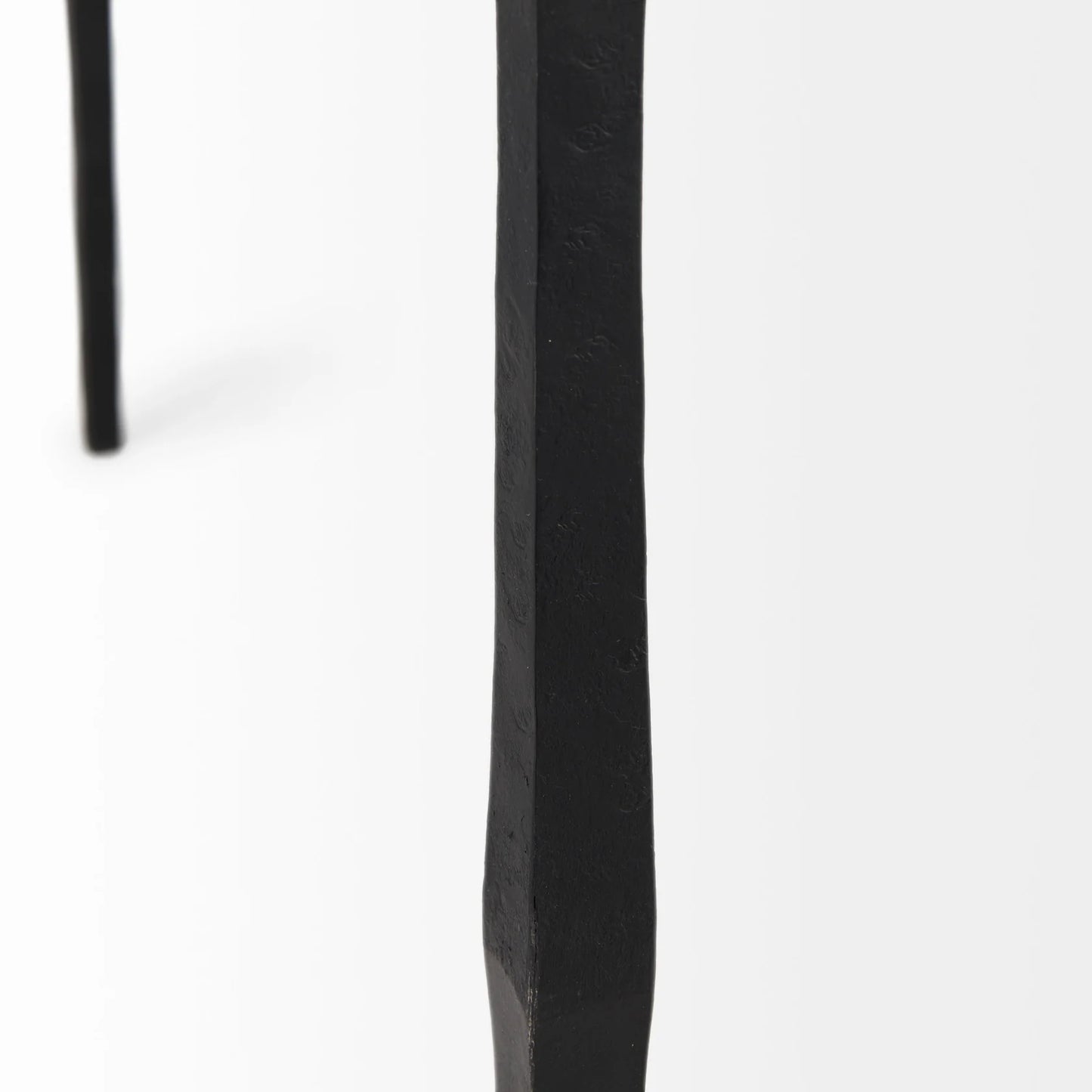 Timothy Industrial Console Table – Sturdy Solid Iron Frame with Ebony Black Finish and Unique Textured Design