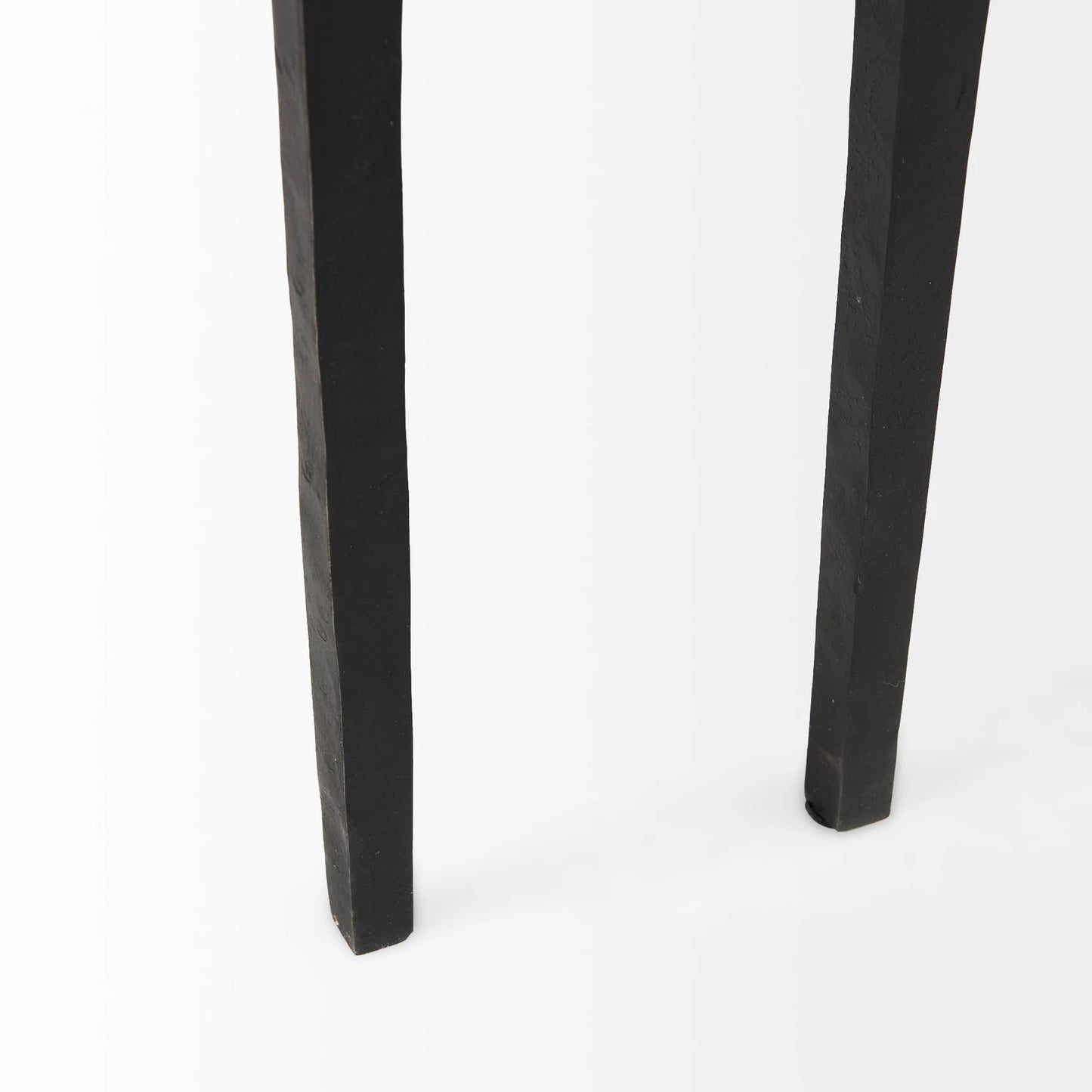 Timothy Industrial Console Table – Sturdy Solid Iron Frame with Ebony Black Finish and Unique Textured Design