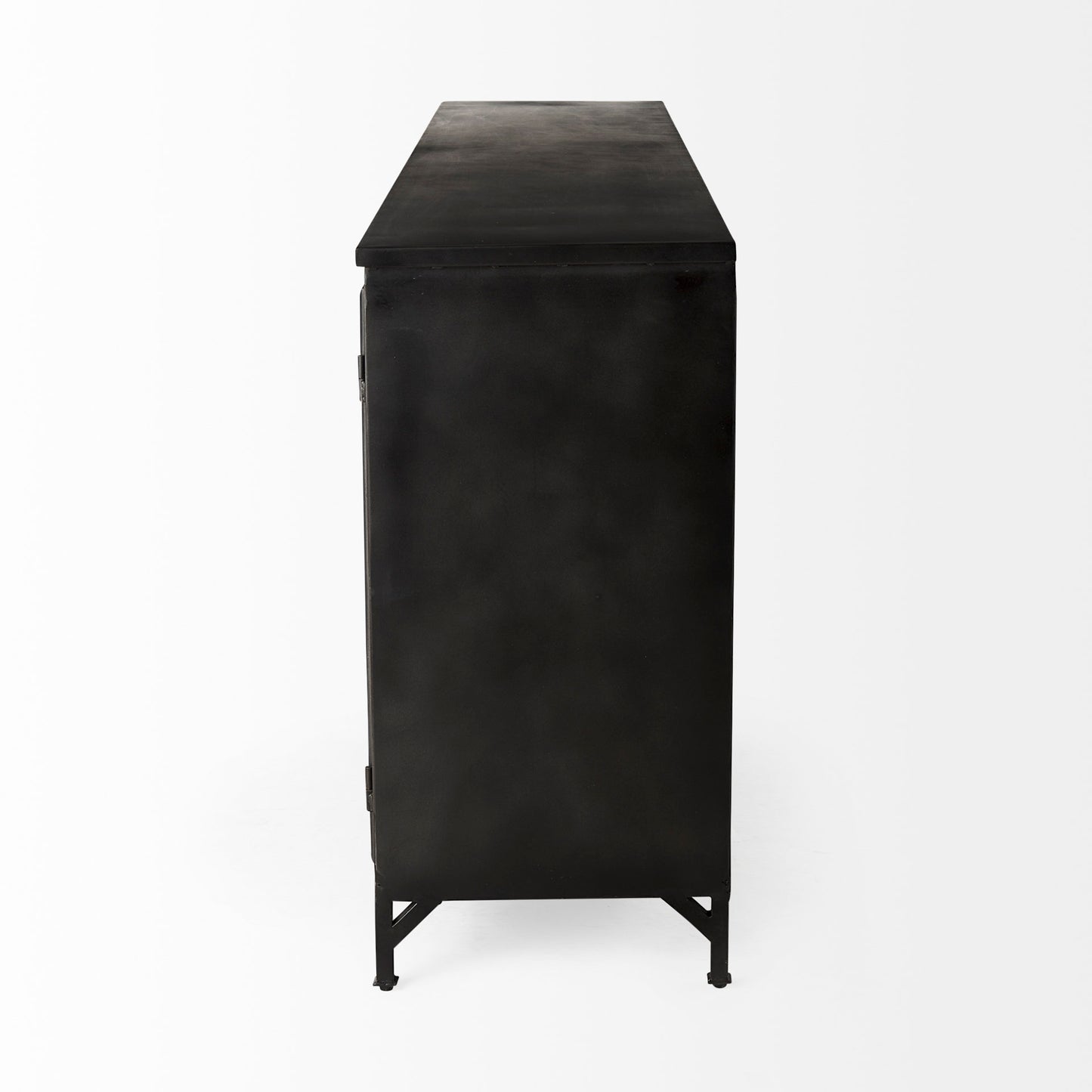 Poppy I Black Metal Sideboard with Glass Doors for a Modern and Chic Storage Solution