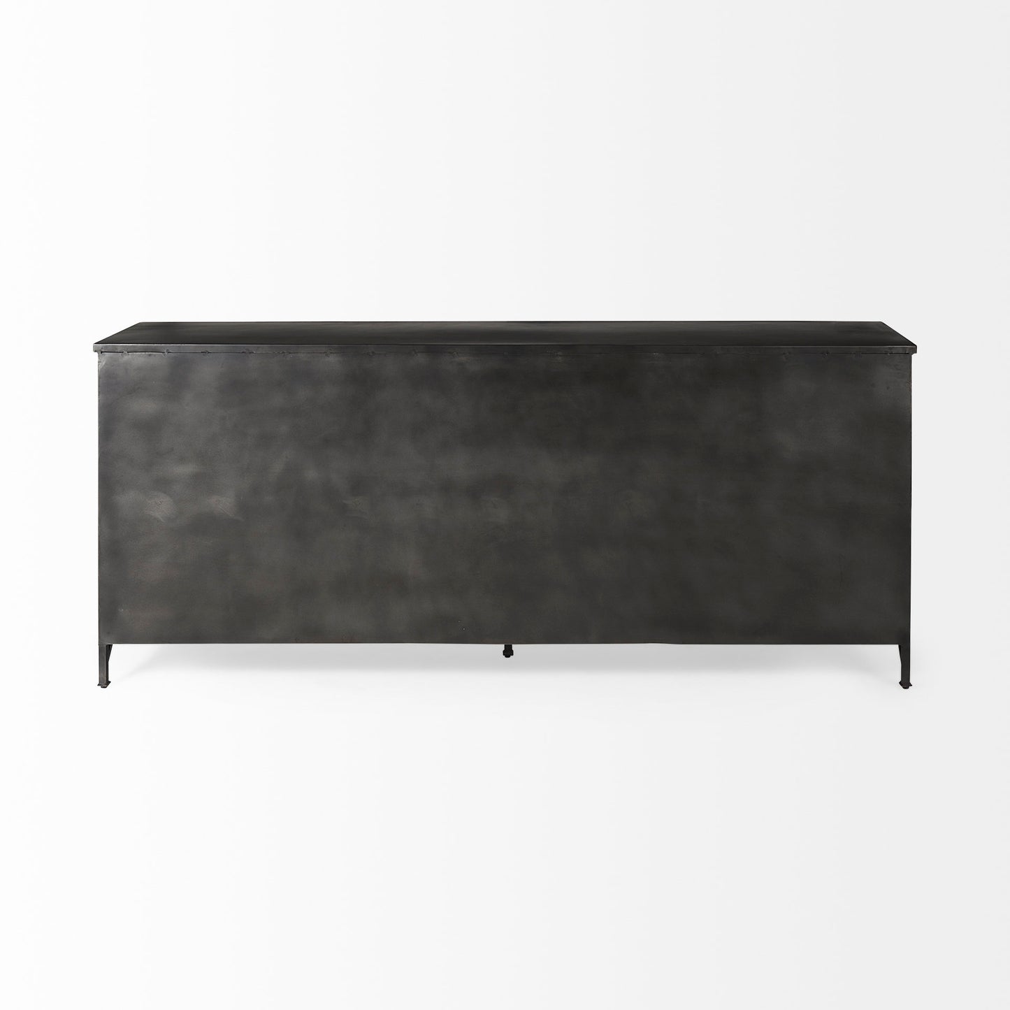 Poppy I Black Metal Sideboard with Glass Doors for a Modern and Chic Storage Solution