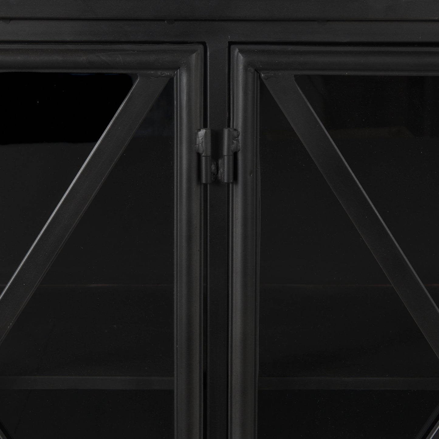 Poppy I Black Metal Sideboard with Glass Doors for a Modern and Chic Storage Solution