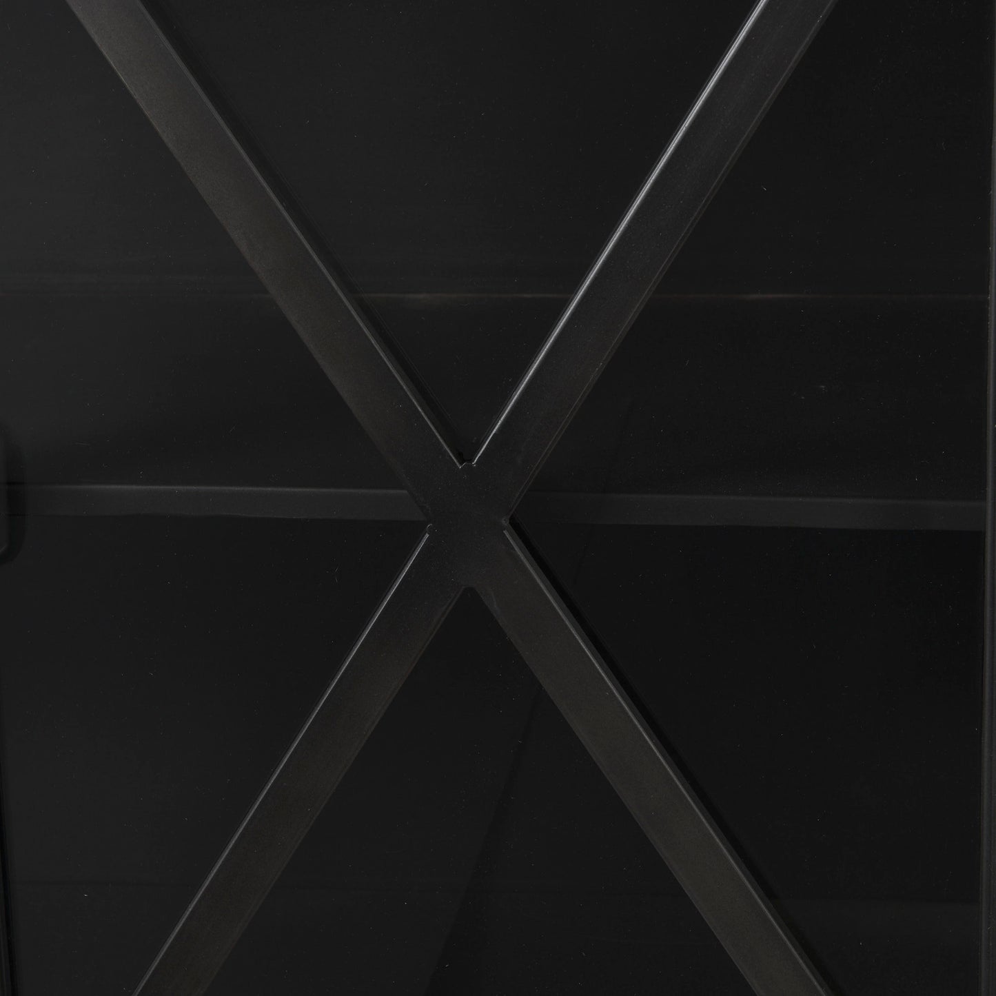 Poppy I Black Metal Sideboard with Glass Doors for a Modern and Chic Storage Solution