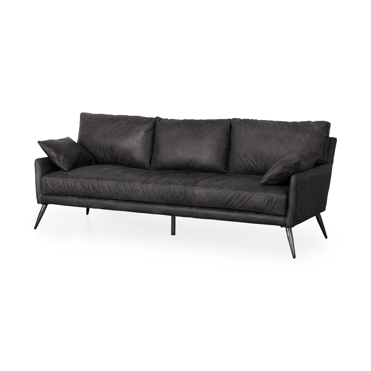 Cochrane Brown Leather Three Seater Sofa