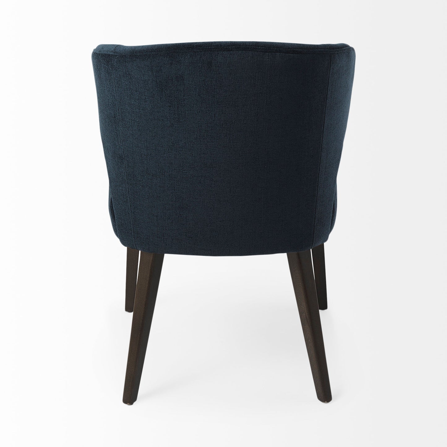 Niles Navy Fabric Seat with Dark Brown Wooden Legs Wingback Dining Chair - Stylish and Comfortable Seating