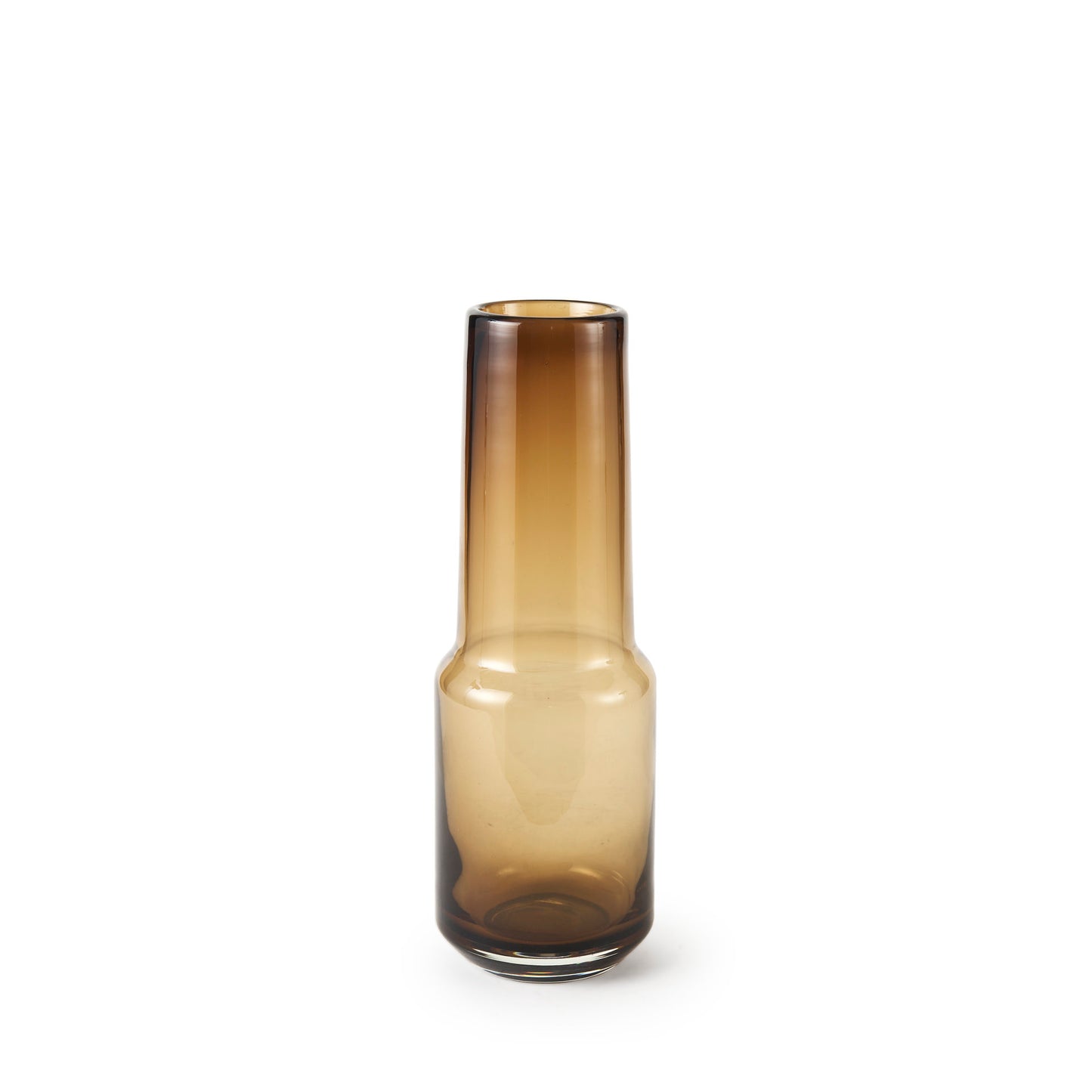 Amrita Premium Golden Brown Glass Vase - Elegant 8.3" Square Design for Home Decor & Gifts