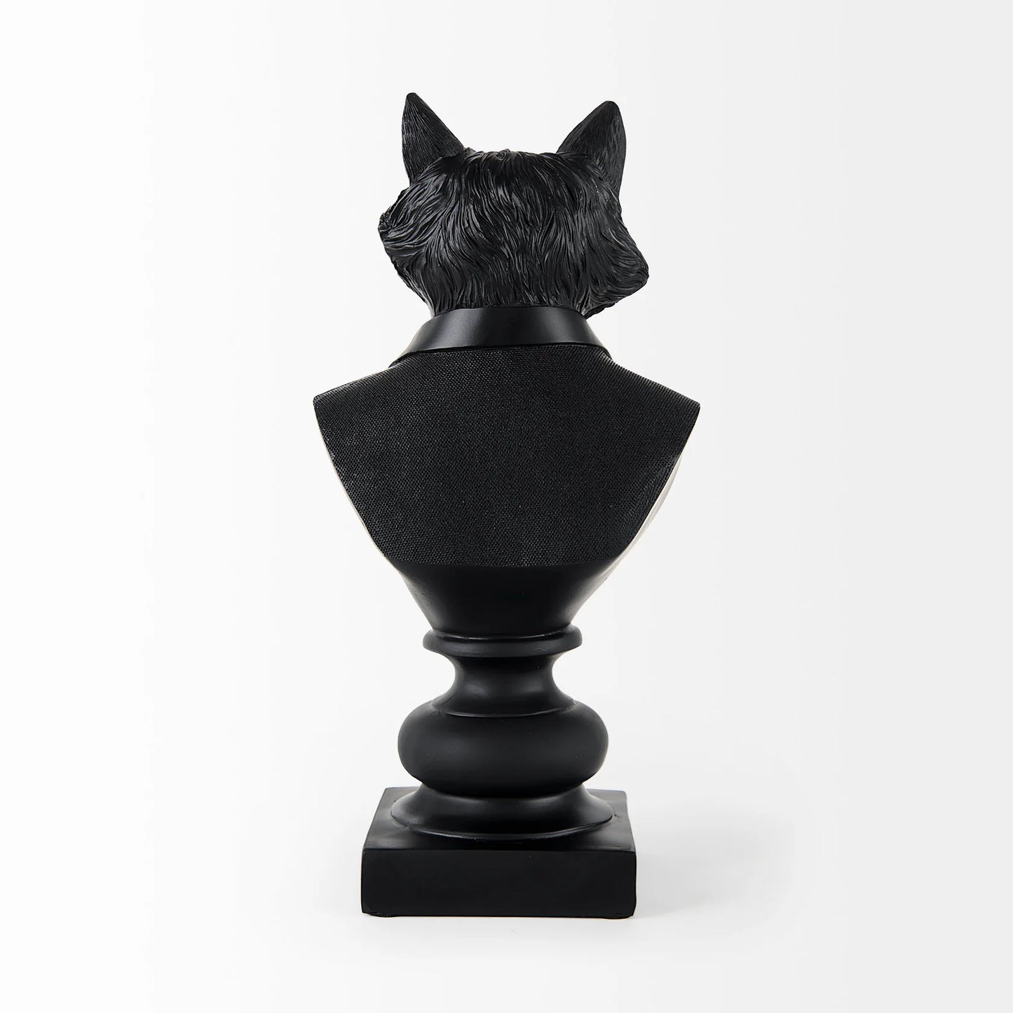 Murray Decorative Resin Fox Bust – Chic 13" Matte Black Sculpture for Elegant Home Décor