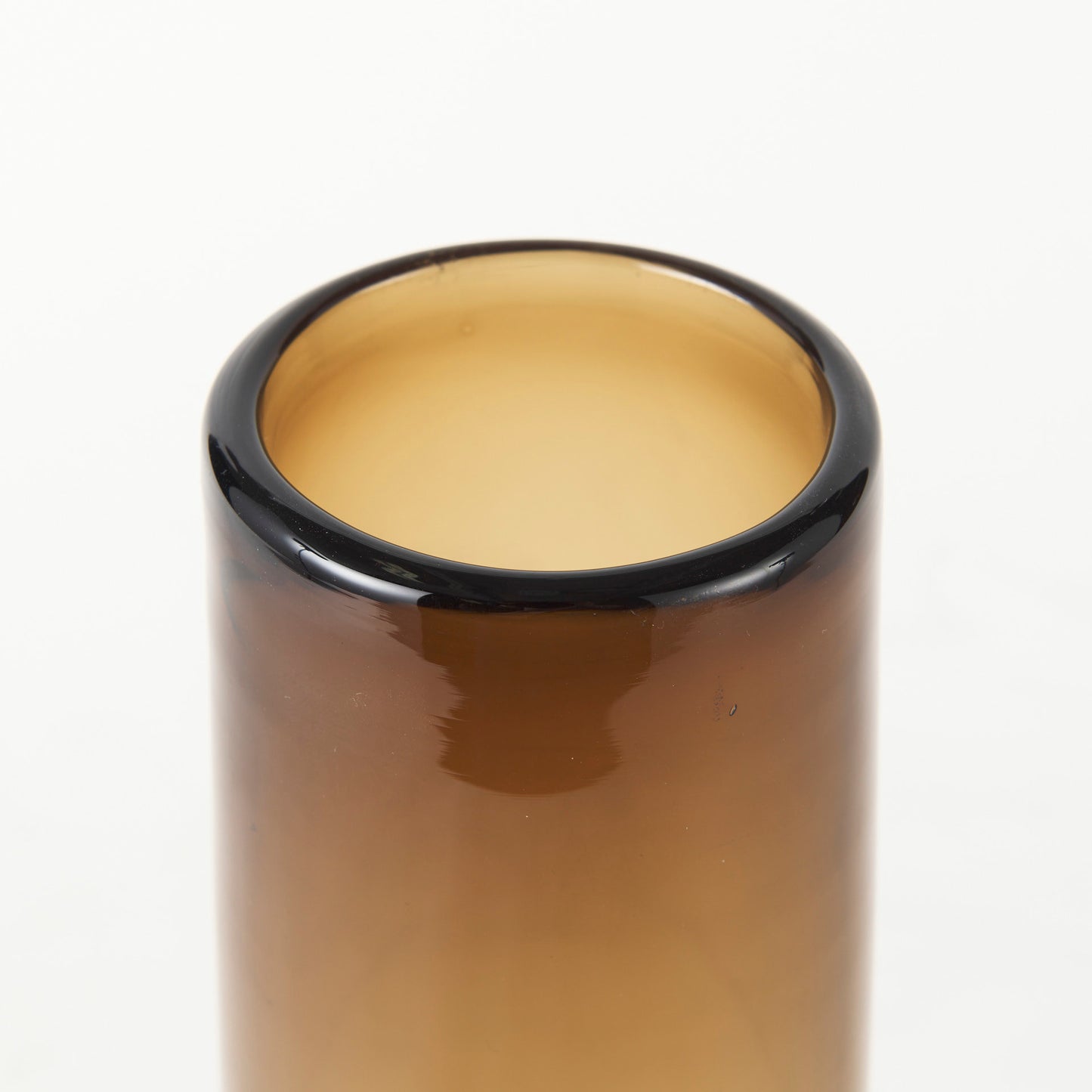 Amrita Premium Golden Brown Glass Vase - Elegant 8.3" Square Design for Home Decor & Gifts