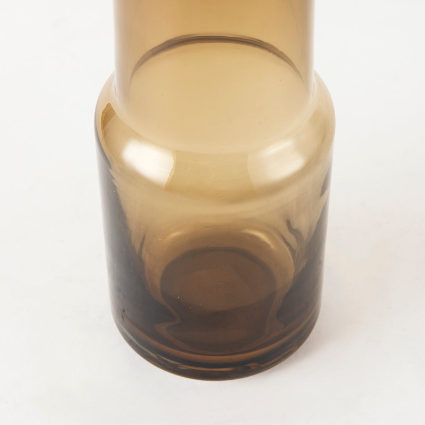 Amrita Premium Golden Brown Glass Vase - Elegant 8.3" Square Design for Home Decor & Gifts