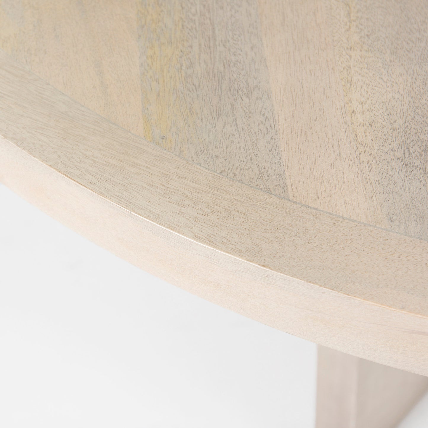 Liesl Barely Gray Finished Wood Dining Table with Circular Top for a Modern and Elegant Dining Experience