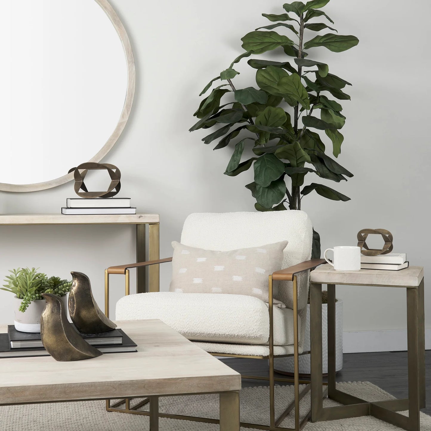 Watson Accent Chair – Luxurious Black Leather Upholstery with an Elegant Gold Metal Frame for Modern Living Spaces