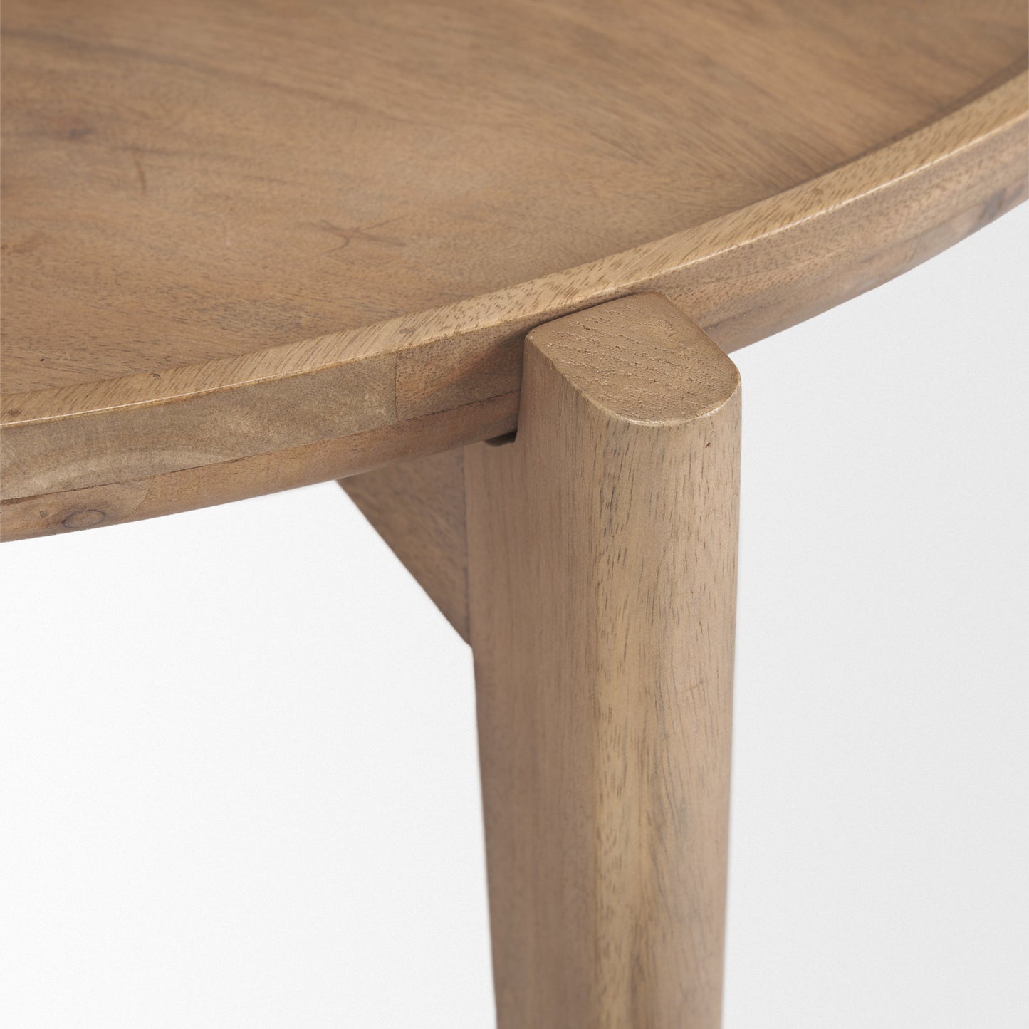 Cleaver Round Brown Solid Wood Nesting Coffee Tables - Set of 2, Versatile and Stylish Living Room Accent